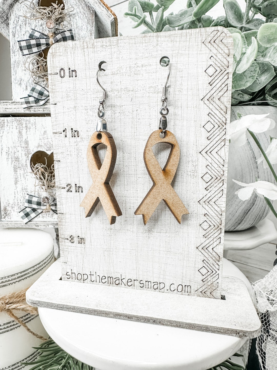 Awareness Ribbon Unfinished Dangle Earring Blanks Jewelry Paint Your ...