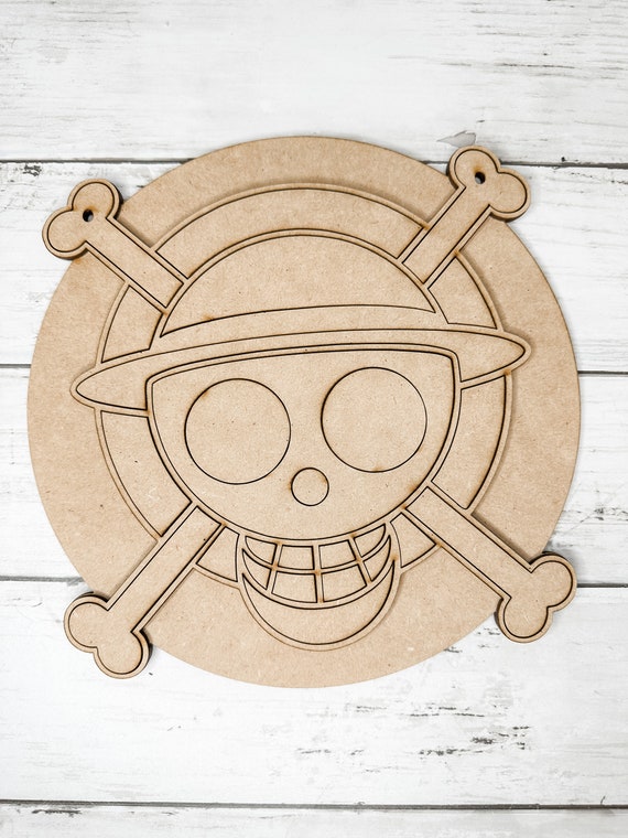 Jolly Roger One Piece 9 Inch Round Door Hanger Sign DIY Craft Kit