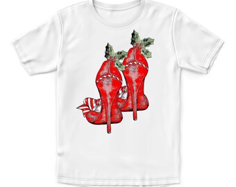 Holiday Heels Mistletoe T-shirt | White