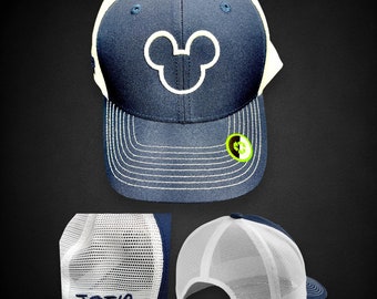 Mouse Puff Embroidered Trucker Cap Snap Back Dad Hat | 4 Colors | Customizable