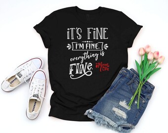 Mom life Red Text inspired T-shirt | Black