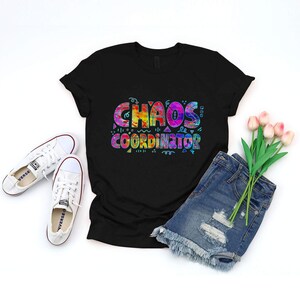 Chaos Coordinator Mom Inspired T-shirt Black & White image 2