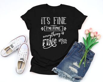 Momlife White Text inspired T-shirt | Black