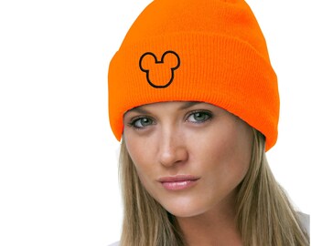 Halloween Mouse Puff Embroidered Beanie