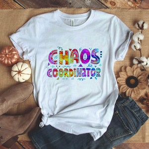 Chaos Coordinator Mom Inspired T-shirt Black & White image 1