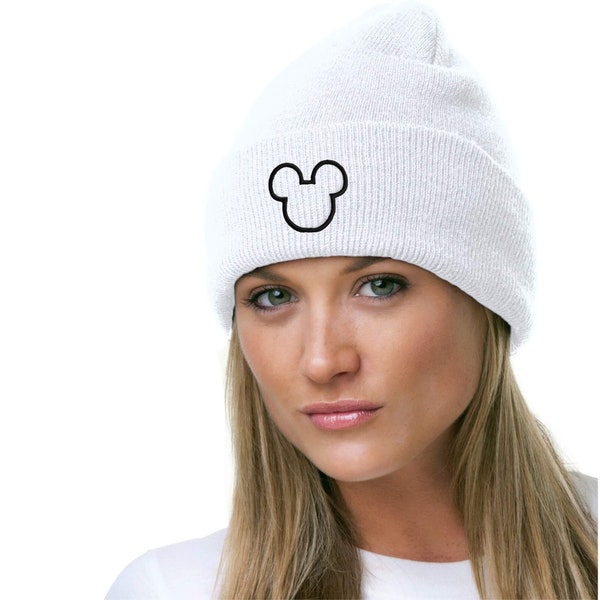 Mouse Puff Embroidered Beanie