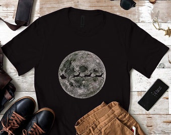 Santa Moon Vintage T-shirt | Black