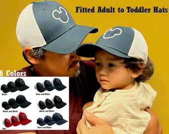 Fitted Toddler to Adult Matching Fitted Mouse Stretch Mesh New Era Cap, 5 sizes | Customizable