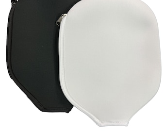 Blank Neoprene Pickleball Paddle Covers: Black or White - Sublimation, Vinyl, DTF Ready for Personalization. Add personalization available.