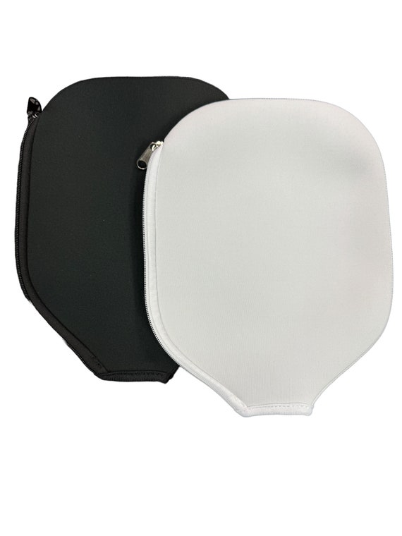Blank Neoprene Pickleball Paddle Covers: Black or White - Sublimation, Vinyl, DTF Ready for Personalization. Add personalization available.