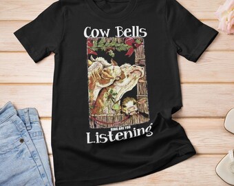 Cowbells Ring Holiday T-shirt | Black