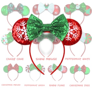 Magic Mouse Sequin Christmas Headband Ears, 9 Styles To Choose From, Holiday Ears