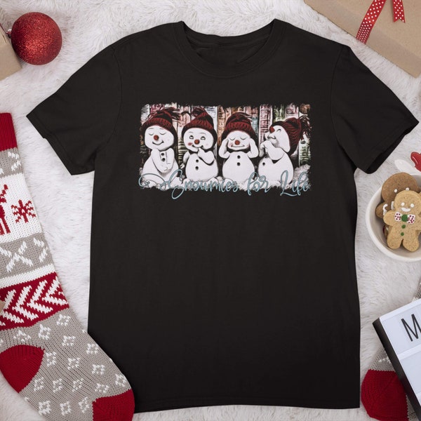 Snowmies for Life Holiday T-shirt | Black