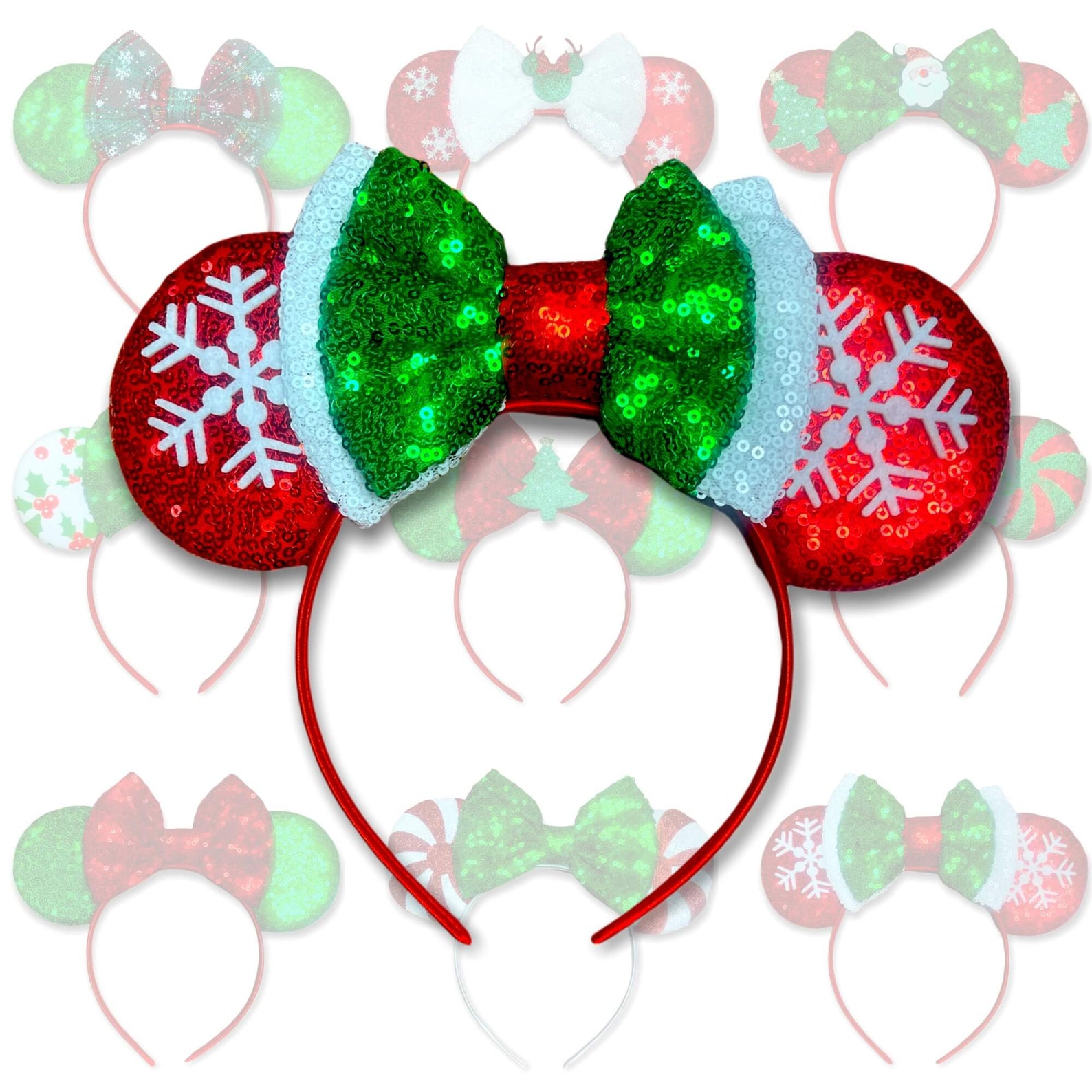 Magic Mouse Sequin Christmas Headband Ears 9 Styles to Choose Etsy