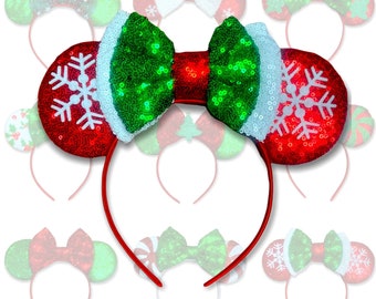 Magic Mouse Sequin Christmas Headband Ears, 9 Styles To Choose From, Holiday Ears