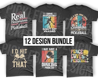 Pickleball Design Bundle for Shirts, Pickleball Graphics, Design bundle, png files.