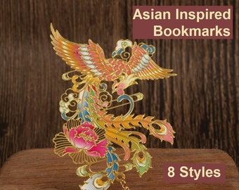 Asian Art Inspired Metal Bookmarks with Filigree and free shipping