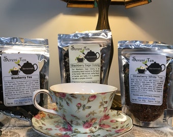 Very Berry Tea Sampler - FREE SHIP - in stock in the USA - Blackberry Sage, Strawberry White and Blueberry