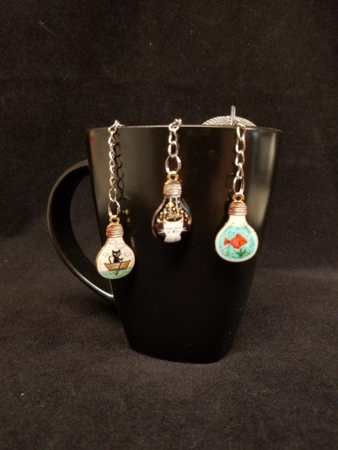 Tea Infuser With lightbulb Enamel Charms in a Lovely Gift Bag Etsy