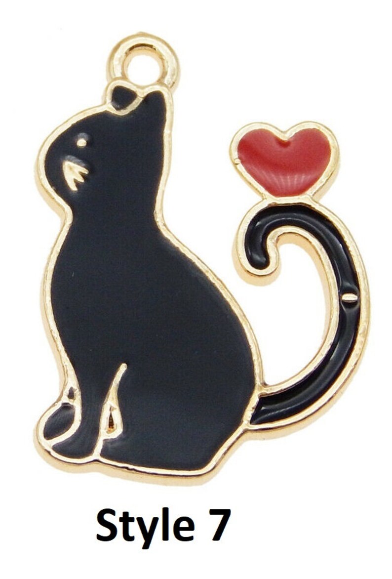 Tea Infuser with Hanging Kitty Enamel Charms in a lovely gift bag image 10