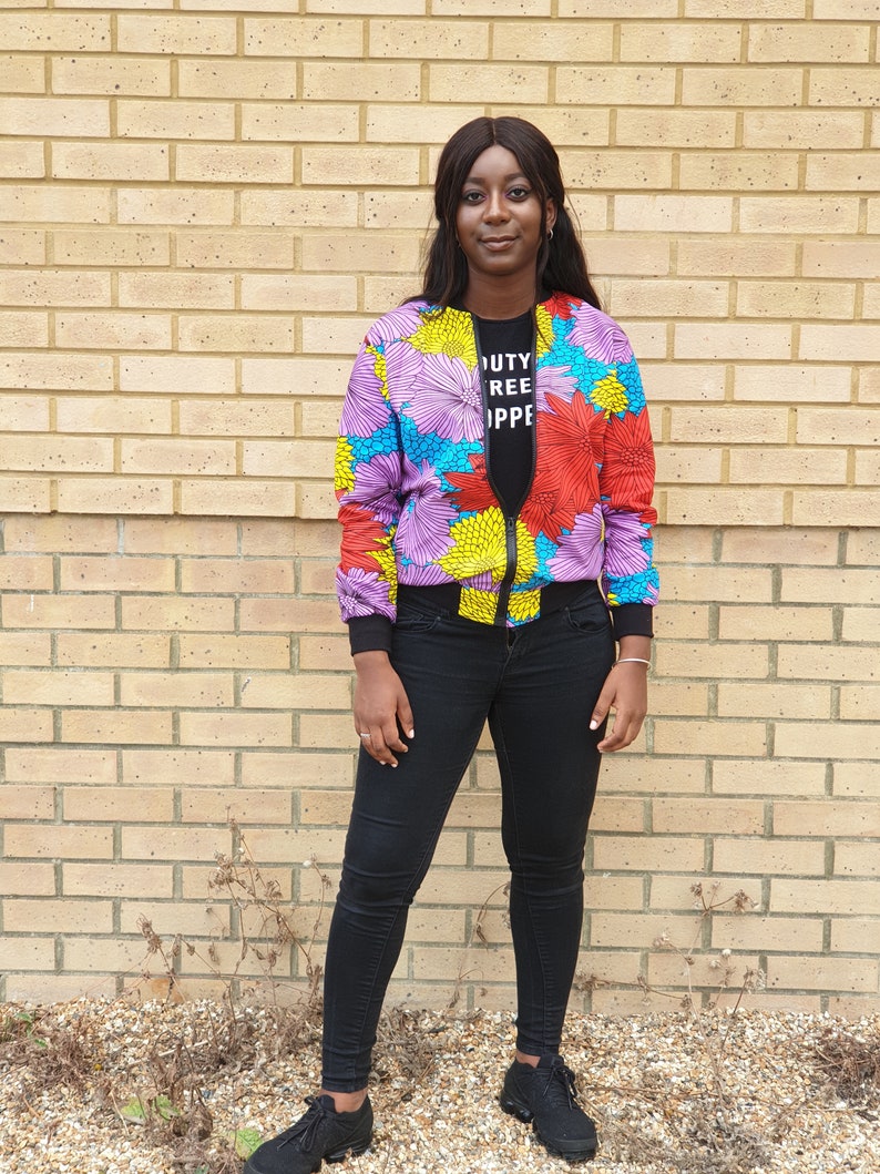 ankara bomber jacket with hood