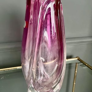 Val St Lambert Crystal Vase, 1960s, 1950s