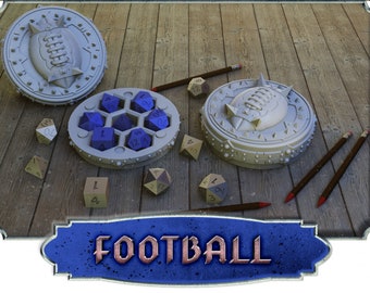 Football Themed Dice Case for DnD and Tabletop RPG  board games Die Holder