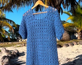 Boho Crochet Summer Top Pattern – Lightweight Beach or Festival Tunic – PDF Download in Dutch