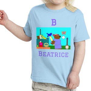 Animal Alphabet (Letter B) Custom Toddler T-Shirt