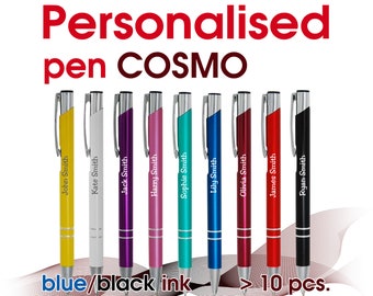 10/20/25/50/100 Personalised metal pen COSMO - wedding pens - bussines pen - Christmas gifts - promotional pen - Teacher - School leavers