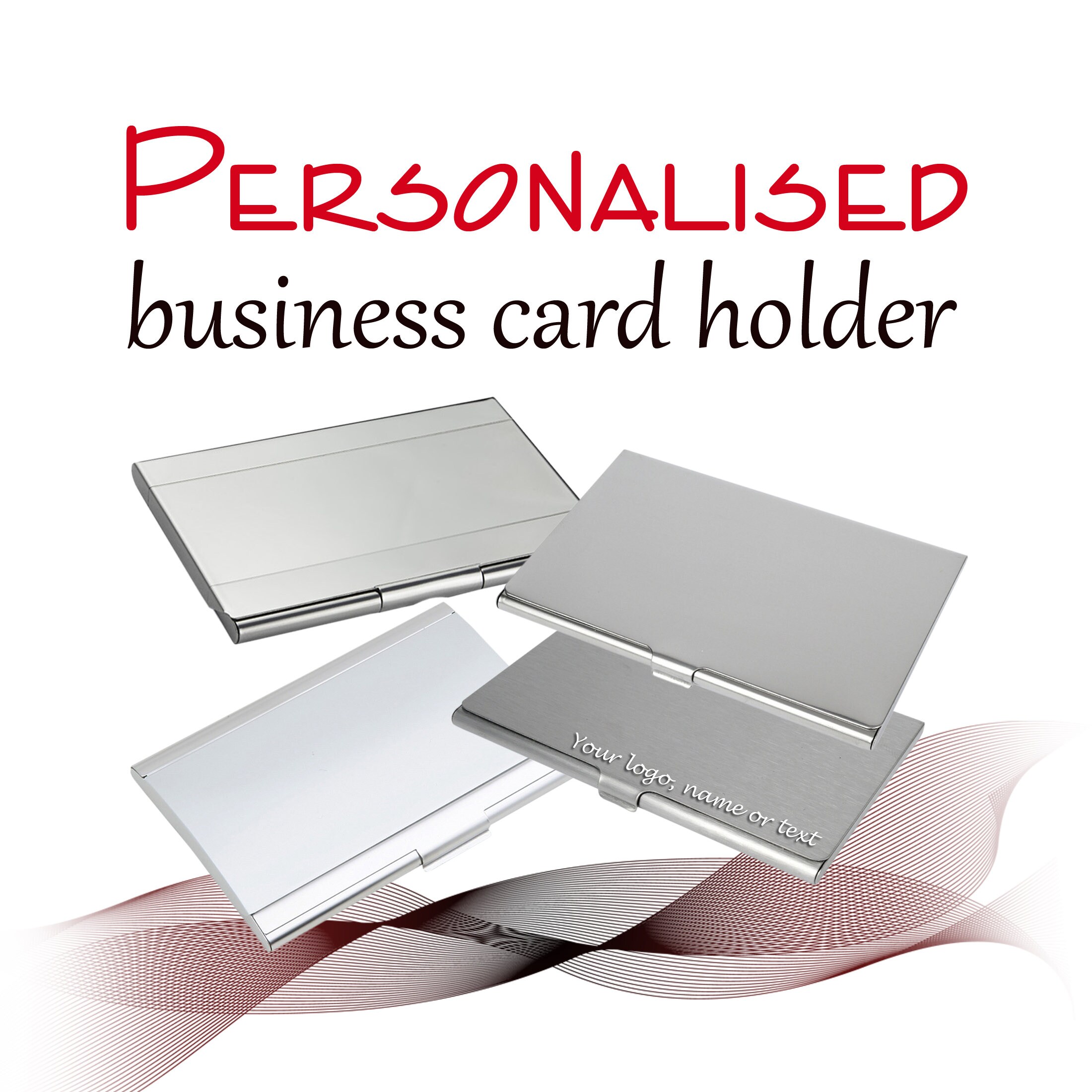 Metal Personalised Business Card Holder laser engraved with Etsy