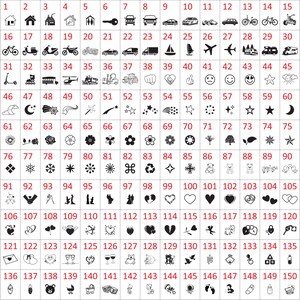 Puede incluir: Una colecci&oacute;n de 150 ilustraciones en blanco y negro, que incluyen casas, veh&iacute;culos, s&iacute;mbolos e iconos diversos. Adecuado para manualidades, dise&ntilde;o y uso digital.