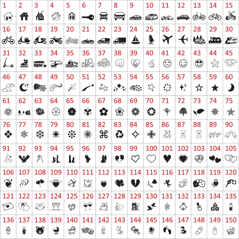 Puede incluir: Una colecci&oacute;n de 150 ilustraciones en blanco y negro, que incluyen casas, veh&iacute;culos, s&iacute;mbolos e iconos diversos. Adecuado para manualidades, dise&ntilde;o y uso digital.