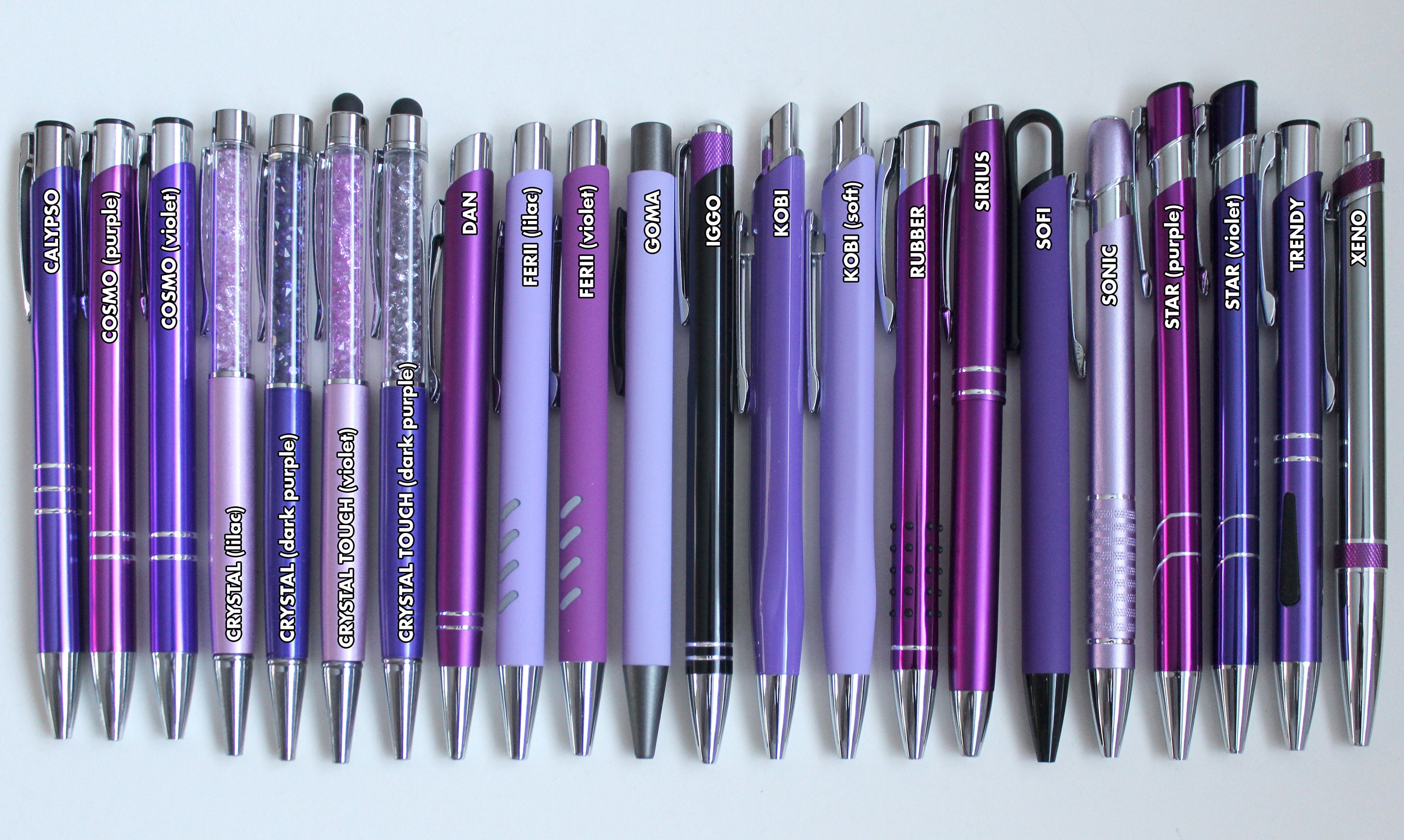 Personalised pen PURPLE VIOLET black ink laser engraved Etsy