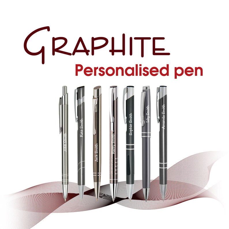 Personalised Pen GRAPHITE Black Ink Laser Engraved With Etsy