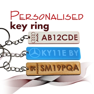 Personalized Car Number Plate Keychain: Custom Registration Keyring