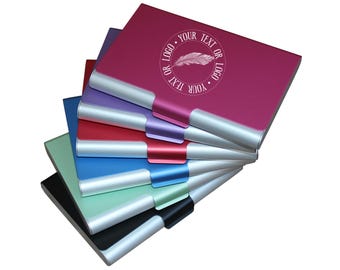 Personalised Business Card Holder, Engraved Metal Card Case, Custom Office Gift for Men & Women, 6 Colors, Small Business Owner Gift, Prof