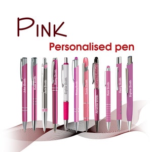 Promotional personalised metal pen PINK black ink Wedding pens Christmas gifts Teacher gift School leavers Birthday gifts For him For her