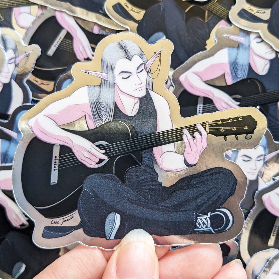 Ari Guitar Elf Sticker - Etsy