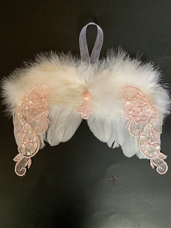Memorial To A Loved One Angel Wings Ornament Shabby Chic