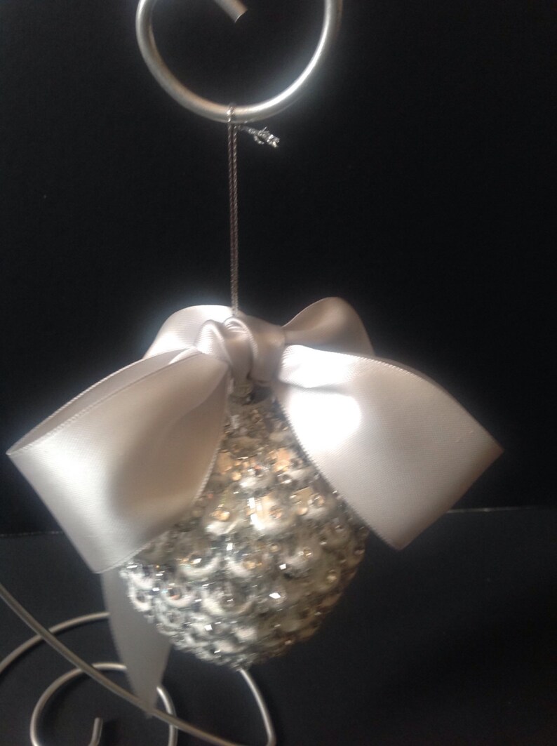 Christmas Ornament, Pinecone, Silver Pinecone, Doorknob Hanger, Winter Wedding Decor Etsy