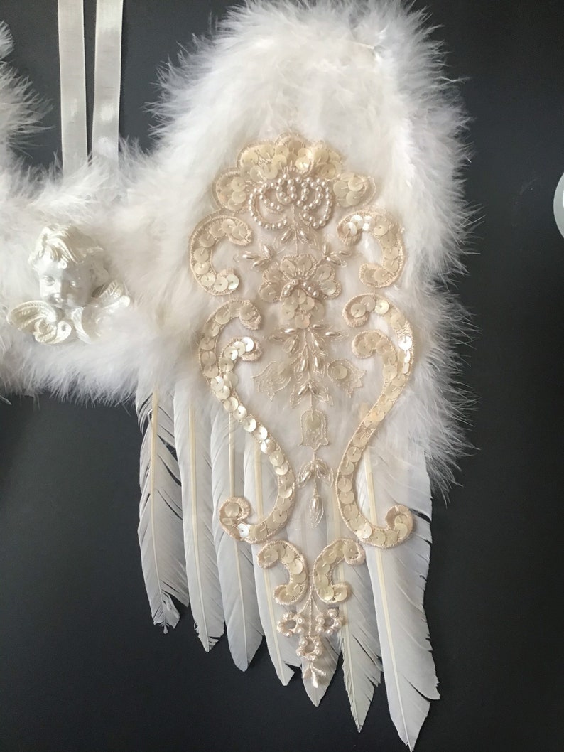Tree Topper Vintage Angel Wings Wall Hanging Angel Wings Baby\u2019s nursery Memorial to a Loved One Angel Wing Tree Topper