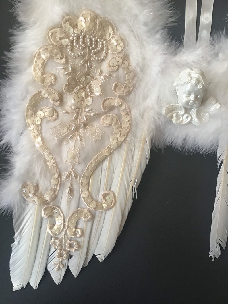 Tree Topper Vintage Angel Wings Wall Hanging Angel Wings Baby\u2019s nursery Memorial to a Loved One Angel Wing Tree Topper