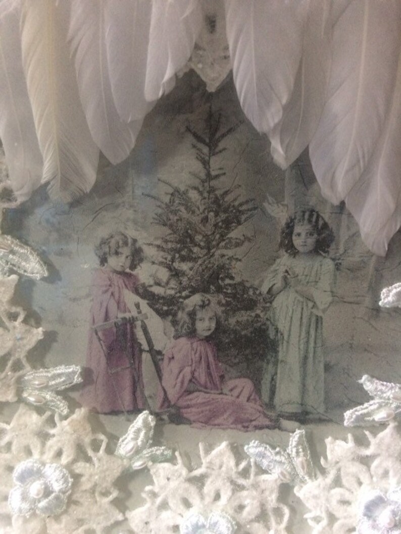 Plate Christmas Decor Shabby Chic Decor Glass Plate Christmas Plate Decorative Plate Angel Wings Memorial Tribute