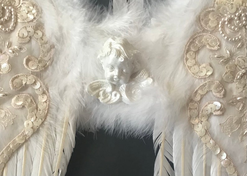 Tree Topper Vintage Angel Wings Wall Hanging Angel Wings Baby\u2019s nursery Memorial to a Loved One Angel Wing Tree Topper