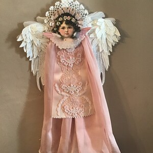 Angel Wings, Angel Door Hanger, Angel Wall Hanging, Baby Shower Gift, Christmas Angel, Christmas Tree Topper