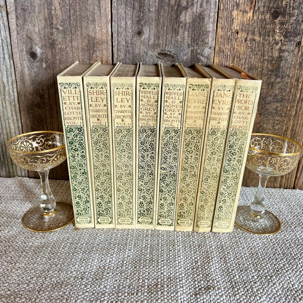 REDUCED PRICE-1905 Antique Bronte Sisters books,  8 of 10 volumes, J.M Dent, illustrated by Edmund Dulac, E P Dutton and Co. Jane Eyre Novel