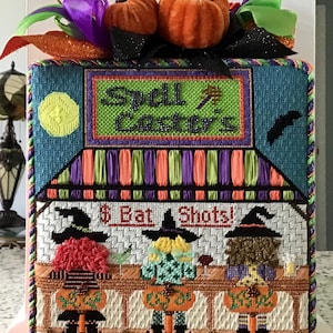 Halloween - Spell Casters &quot;The Happiest Hour&quot; Halloween/Fall Hand-painted Needlepoint Canvas