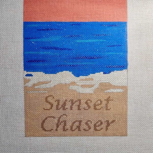 Lienzo bordado a mano "Playa Sunset Chaser"