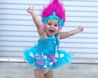 POPPY, Poppy dress, princess Poppy tutu dress, birthday tutu dress, Poppy tutu, trolls tutu dress, trolls birthday, poppy birthday